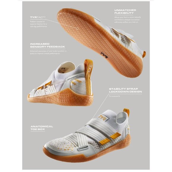 TYR Squat University DZ-1 DropZero Trainer Black & Gold Men’s 7.5 Women’s 9 - Picture 6 of 7